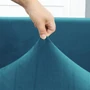 Kép 4/5 - Pávakék bársonyos székHuzat teljes székre